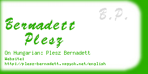 bernadett plesz business card